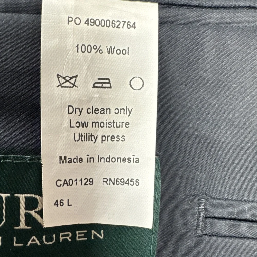 Lauren Ralph Lauren Mens Black Blazer 46L  Gold Buttons Wool Classic Office